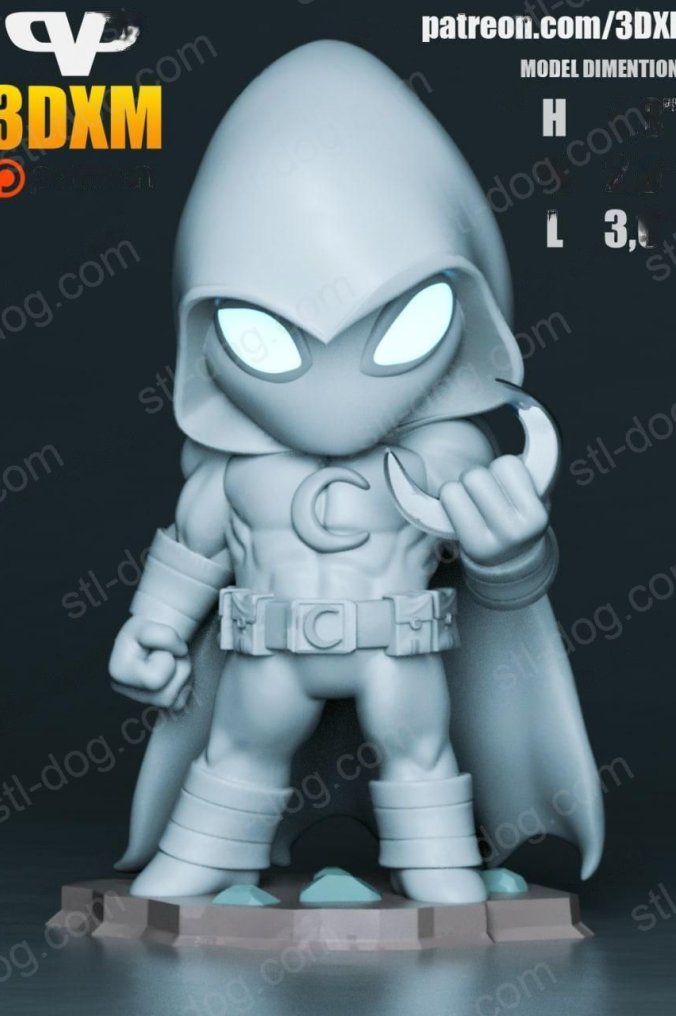 Q版月光骑士(Moon Knight) 3D打印图纸